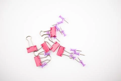 Clustered Creativity A Colorful Array of Office Essentials. Stock Photos