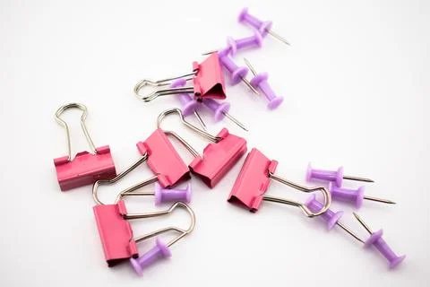 Clustered Creativity A Colorful Array of Office Essentials. Stock Photos