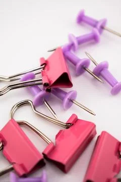 Clustered Creativity A Colorful Array of Office Essentials. Stock Photos