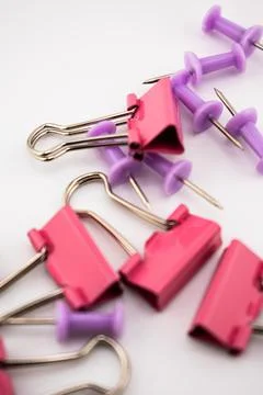 Clustered Creativity A Colorful Array of Office Essentials. Stock Photos