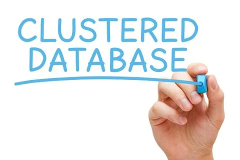 Clustered Database Blue Marker Stockfoto's
