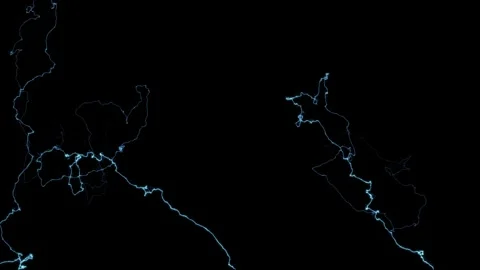 Clustered Lightning Heavy Electrical Storm Atmospheric Layer On Black Screen Stock Footage 339695221