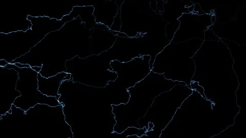 Clustered Lightning Hyper Dense Electrical Storm VFX Overlay Against Black Stock Footage 339081240