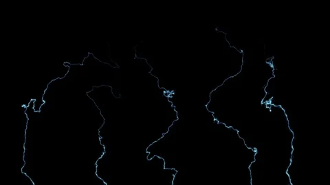 Clustered Lightning Intense Voltage Network Atmospheric Layer Against Black Stock Footage 339696786