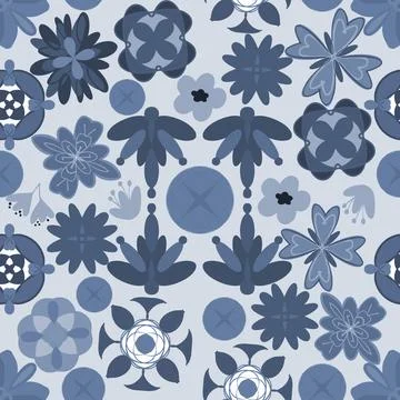 Clustered Shapes In Multiple Colors On Pink Repeating Pattern 库存插图
