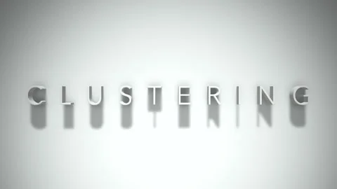 Clustering 3D title animation with shadows on a white background Stock Footage 296700808
