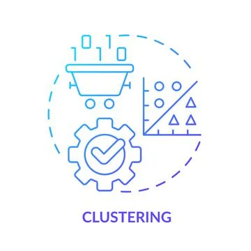 Clustering blue gradient concept icon Stock Illustration