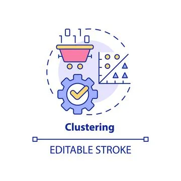 Clustering concept icon Stock Illustration