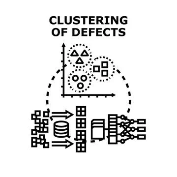 Clustering defects data analysis and quality control concept Stock Illustration