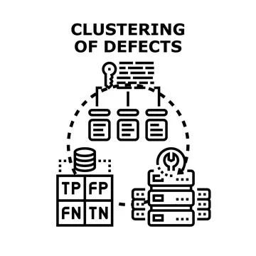 Clustering defects in software development and quality control Stock Illustration