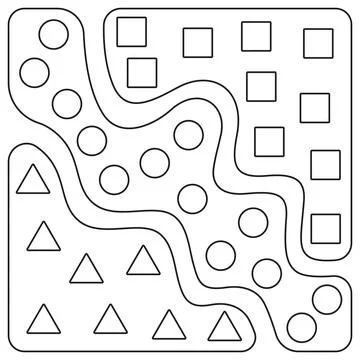 Clustering in Machine Learning icon Stock Illustration