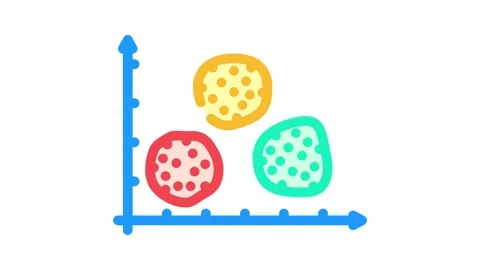 Clusters big data color icon animation Stock Footage 327260109