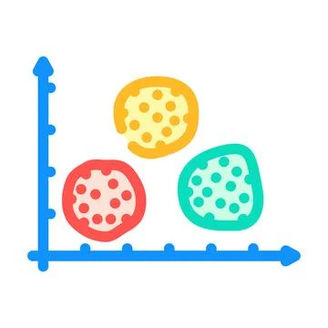 Clusters big data color icon vector illustration 스톡 일러스트