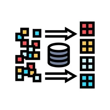 Clusters big data color icon vector illustration イラスト素材