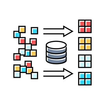 Clusters big data color icon vector illustration Stock Illustration