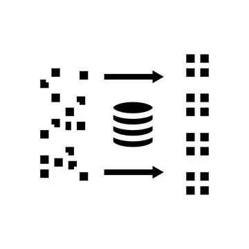 Clusters big data glyph icon vector illustration Stock Illustration