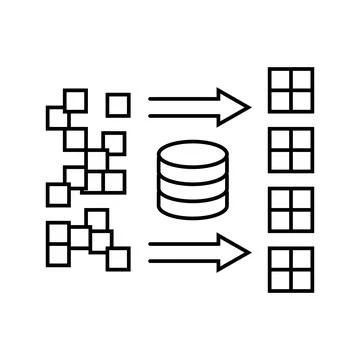 Clusters big data line icon vector illustration Stock Illustration