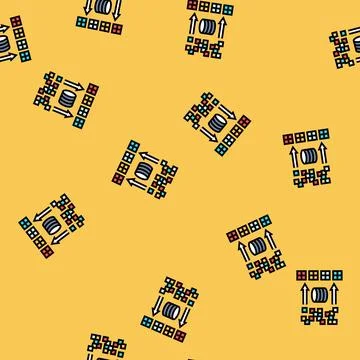 Clusters big data vector seamless pattern Illustrazione stock