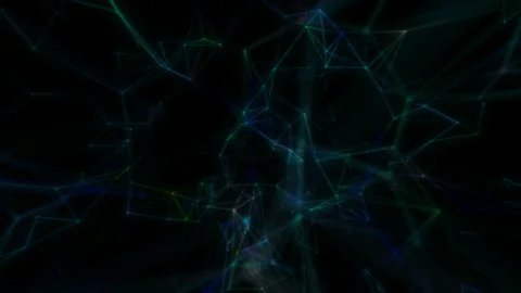 Clusters of moving particles. Abstract business plexus background. Dancing Stock Footage 114119149