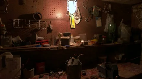 Cluttered and dusty workshop – Graded picture Stock Footage 67452497