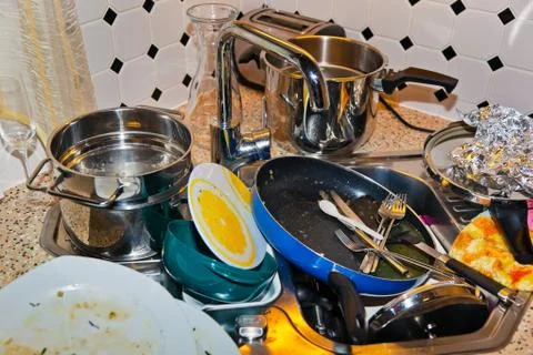Cluttered kitchen Stock Photos