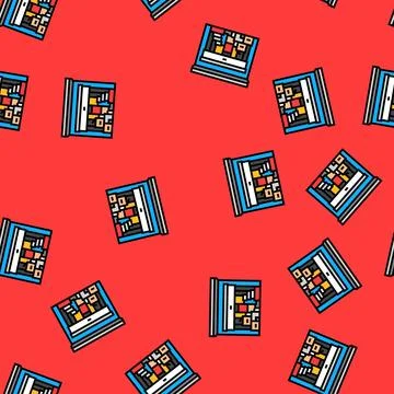Cluttered messy garage vector seamless pattern Illustrazione stock