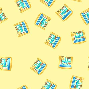 Cluttered messy garage vector seamless pattern 스톡 일러스트
