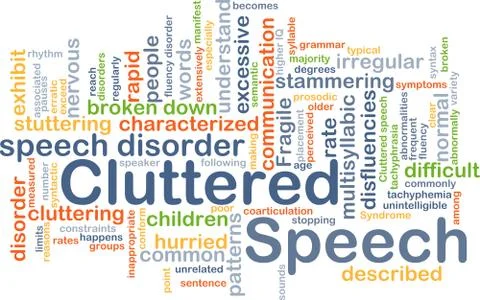 Cluttered speech background concept Stock Illustration