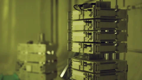 Cluttered storage area featuring aged metallic containers and worn tools Stock-Footage 340348879