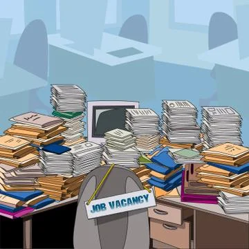 Cluttered. Vacant position in mess Stock Illustration