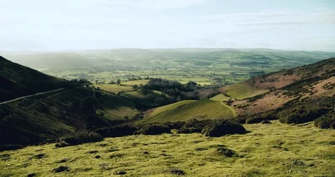 Clwydian Range Panorama Stock Footage 114027122
