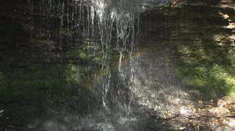 Clydach Waterfall 5 with Rainbow Stock Footage 11185514