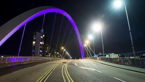 The Clyde Arc - aka the Squinty bridge, Glasgow, Scotland Stock Footage 95270023
