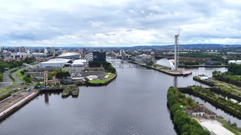 Clyde Riverside Distillery Science Centre Aerial 6K Stock Footage 344603238