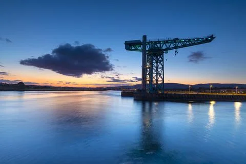 Clydebank Titan, cantilever crane, River Clyde, Scotland, United Kingdom, Europe Stock Photos