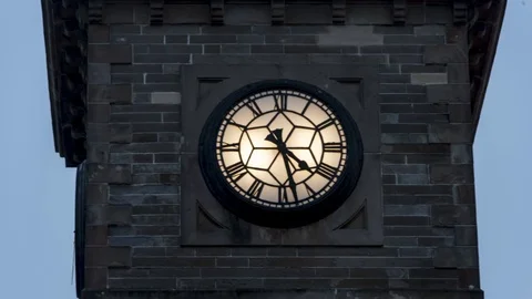 Clydeside distillery clock Stock Footage 122401713