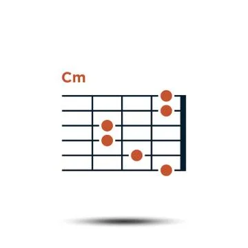 Cm, Basic Guitar Chord Chart Icon Vector Template イラスト素材