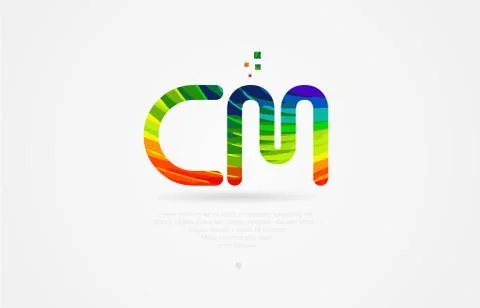 Cm c m rainbow colored alphabet letter logo combination Stock Illustration