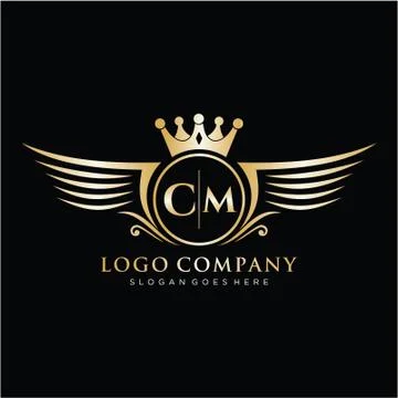CM Letter Initial with Royal Wing Logo Template. Stock Illustration