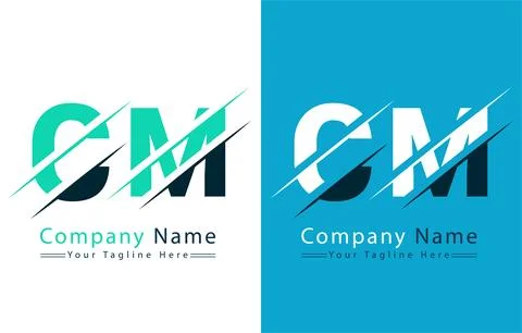 CM Letter Logo Vector Design Concept Elements Stock Illustration