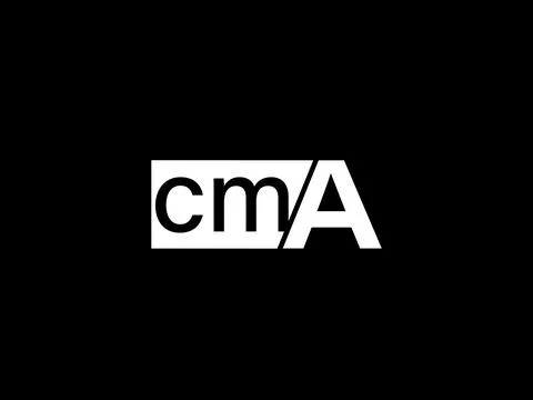 CMA Logo and Graphics design vector art, Icons isolated on black background Illustrazione stock