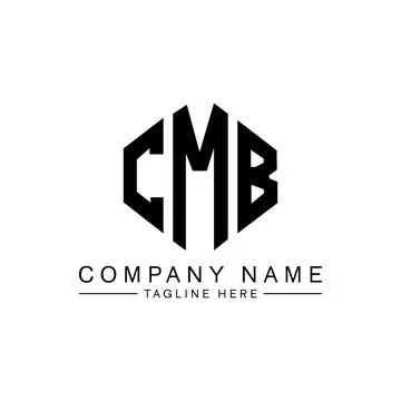 CMB letter logo design with polygon shape. CMB polygon and cube shape logo .. Stock Illustration
