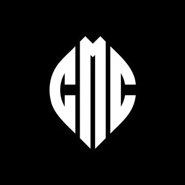 CMC circle letter logo design with circle and ellipse shape. CMC ellipse lett Stock Illustration