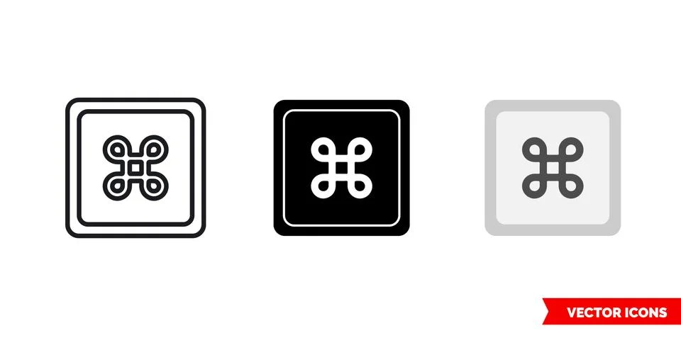 CMD icon of 3 types color, black and white, outline. Isolated vector sign symbol Stock Illustration