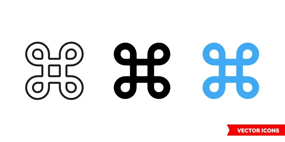 CMD icon of 3 types color, black and white, outline. Isolated vector sign symbol Stock Illustration