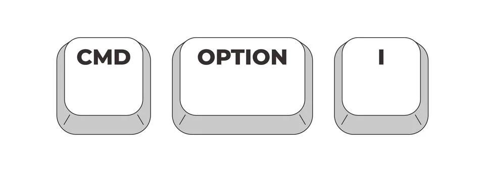 CMD Option I grayscale keyboard hotkey Stock Illustration