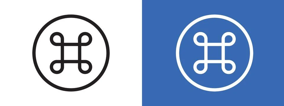 Cmd or command logo sign set vector outline Illustrazione stock