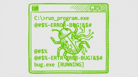 Cmd virus bug animation Stock Footage 335415105