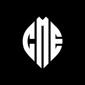 CME circle letter logo design with circle and ellipse shape. CME ellipse lett Stock Illustration