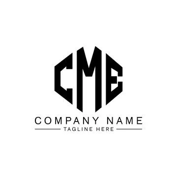 CME letter logo design with polygon shape. CME polygon and cube shape logo .. Stock Illustration